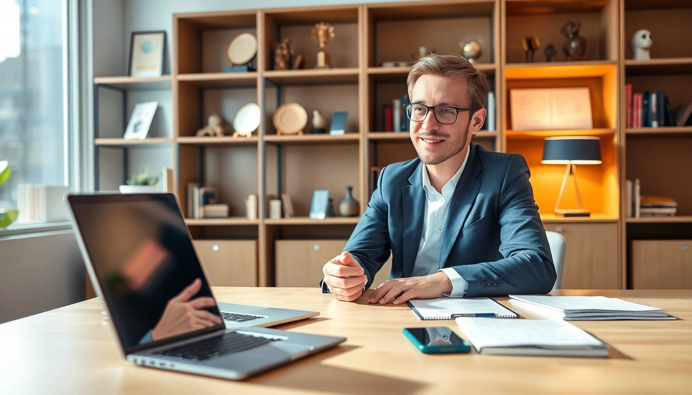 Headhunter Schweiz im Büro während eines Videogesprächs mit Kandidaten