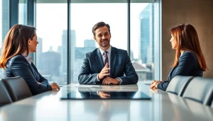 Headhunter Schweiz auf einem professionellen Treffen zur Karriereberatung.