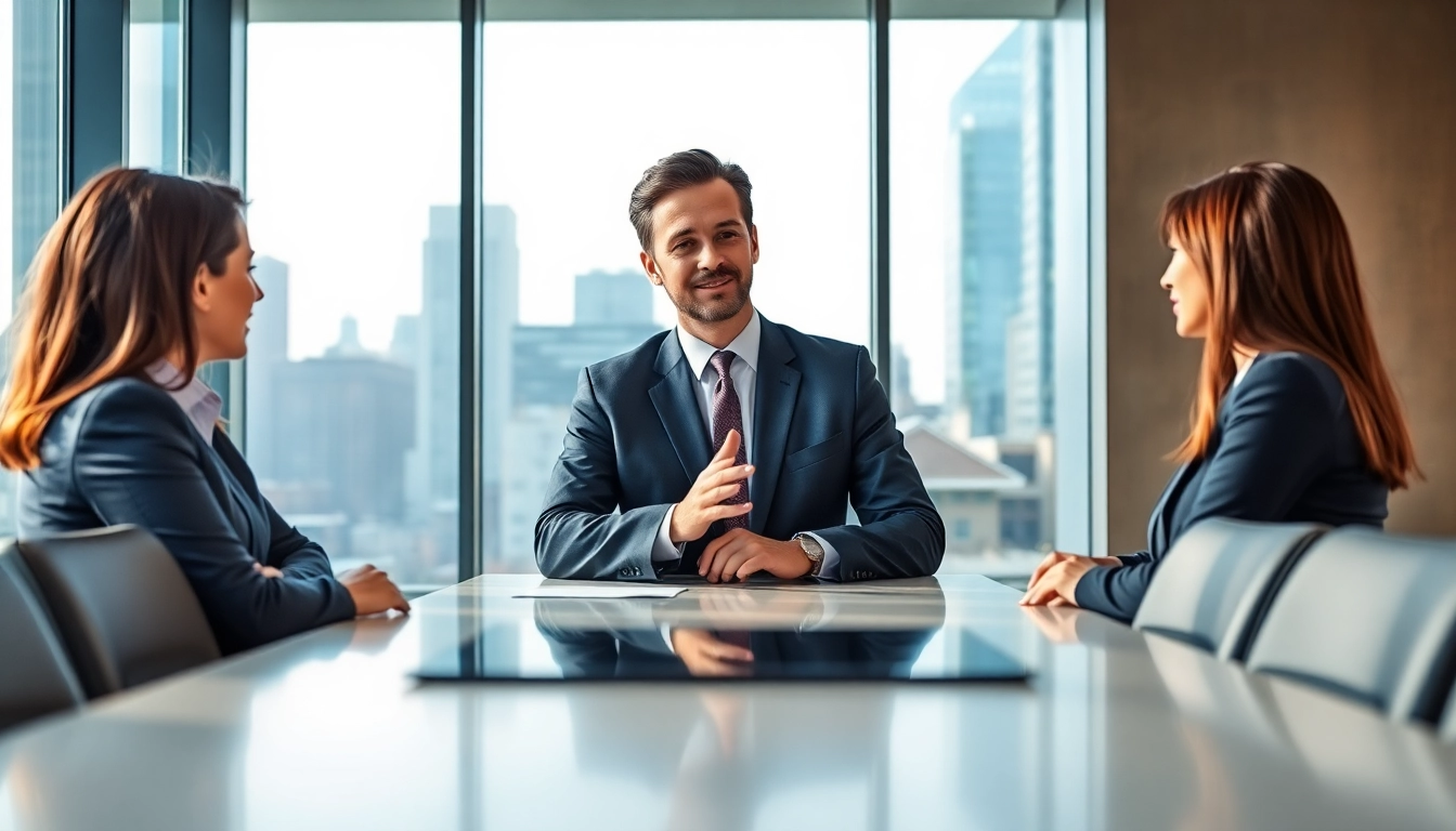 Headhunter Schweiz auf einem professionellen Treffen zur Karriereberatung.