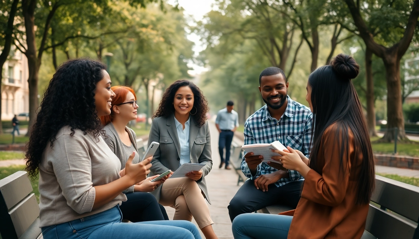 Engaged participants in a mental health awareness scene, showcasing support and community connections.